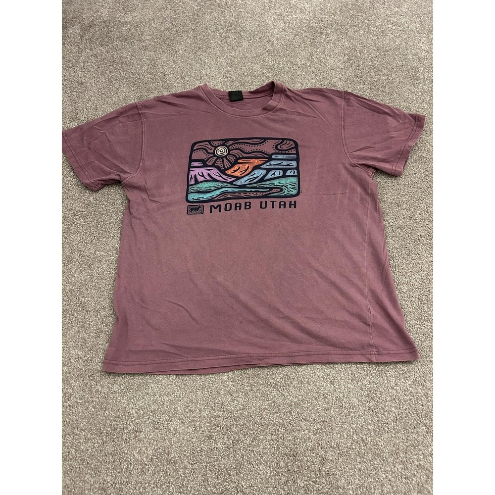 VTG Prairie Mountain Moab Utah T-Shirt Mens Large Purple Good Graphic Tee Cotton